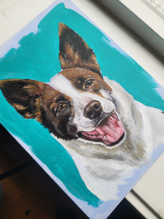 Custom painted pet portrait